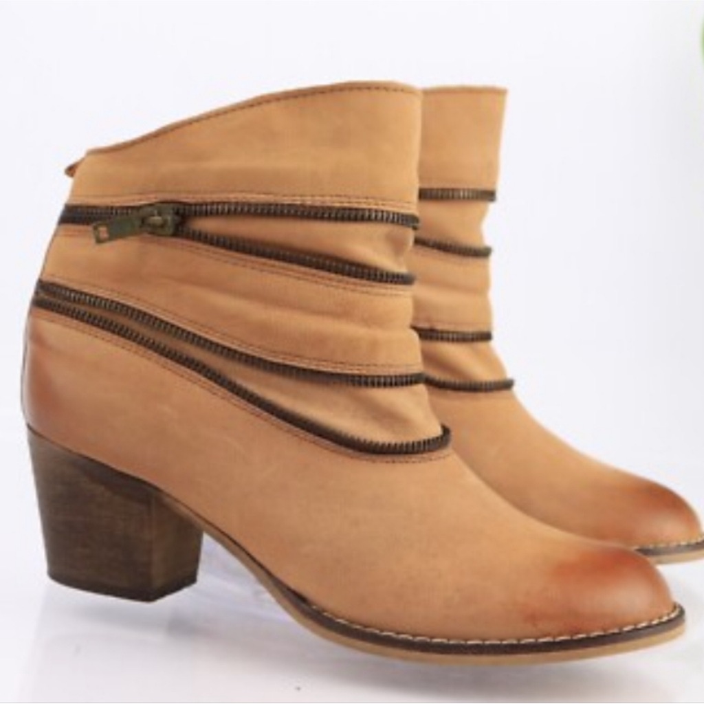 Anthropologie Shoes | Sundance Artigiana Zippered Ankle Heel Boots Sz 8